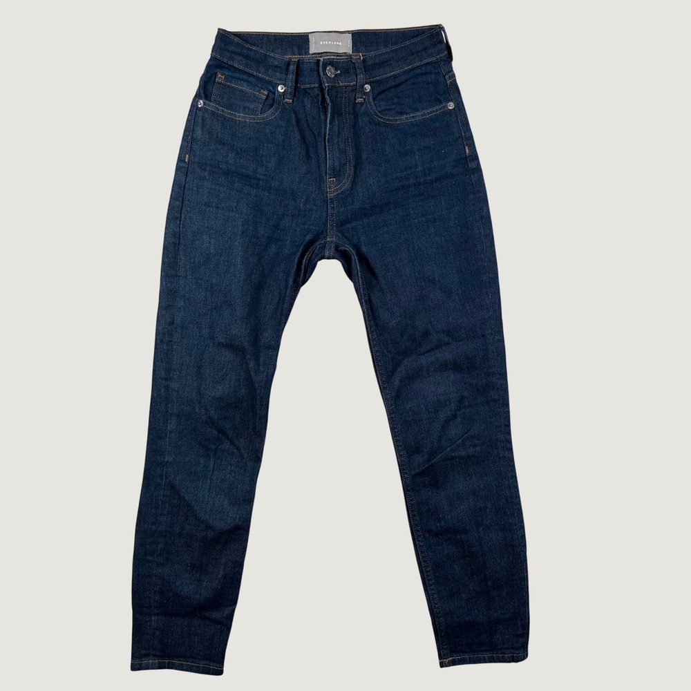 Everlane High Rise Ankle Jeans Womens 26 Ankle Slim Tapered Dark Wash Indigo